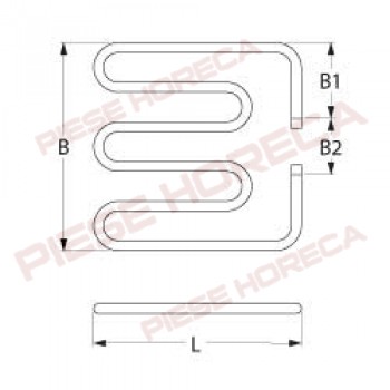 Rezistenta grill,  putere 650W, alimentare 230V, Lungime 172mm, Latime 162mm